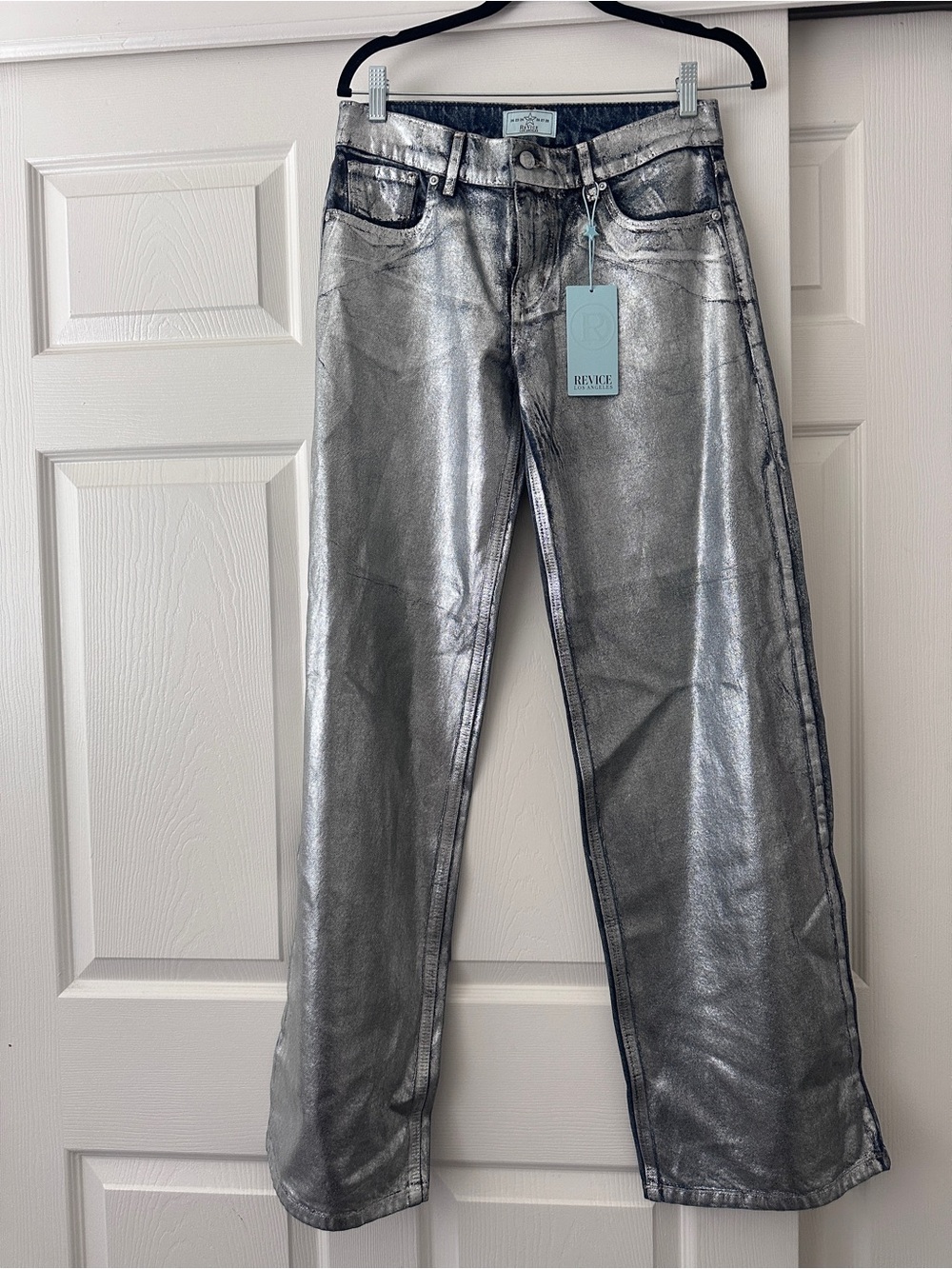 Metallic Silver Women's Jeans -